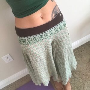 Green flowy skirt
